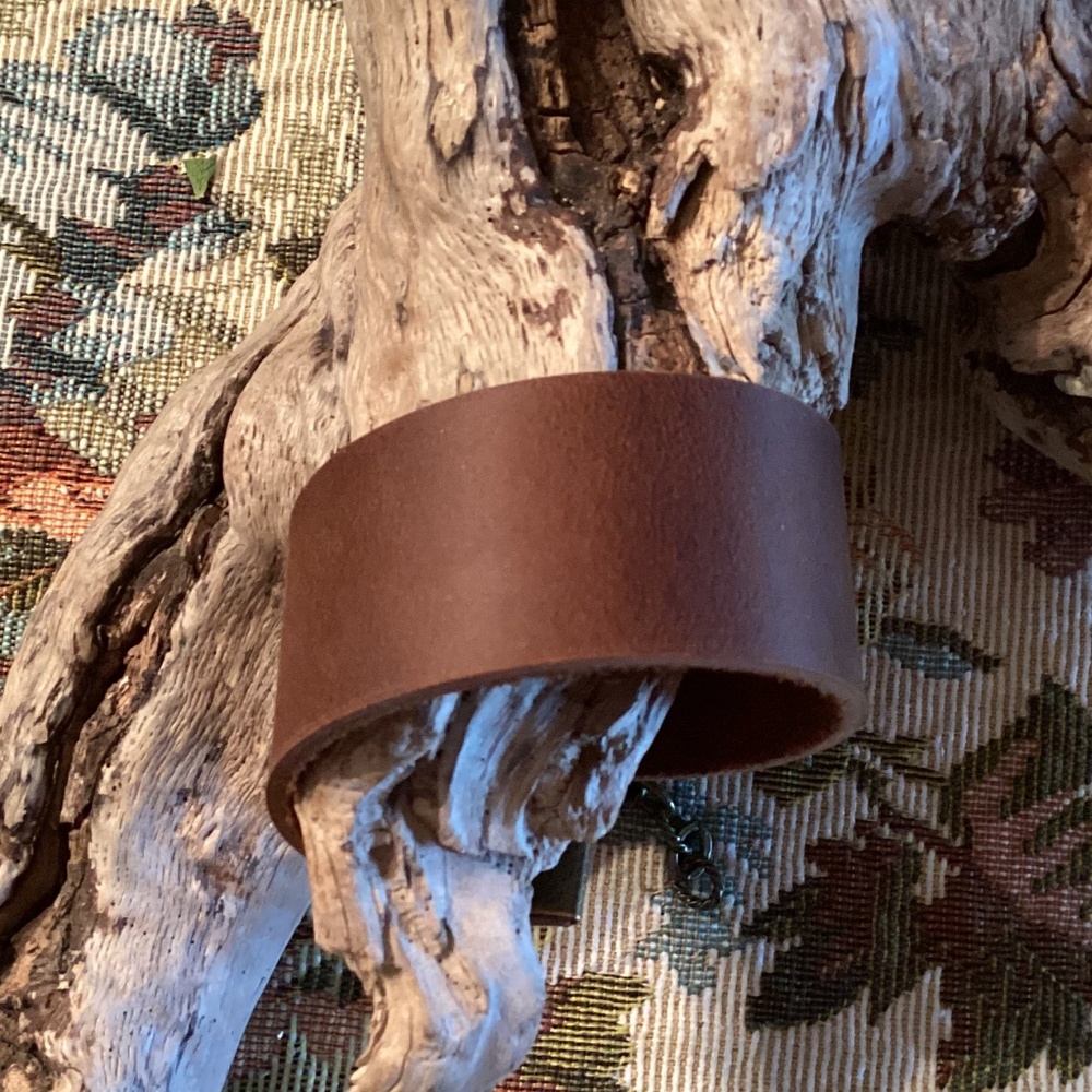 Handmade Brown Genuine Leather Bracelet 6.75” + 3” Extender